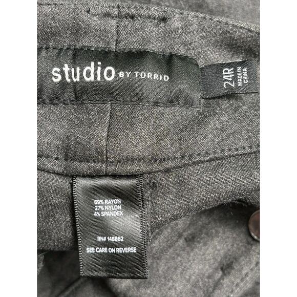 Studio by Torrid Dress Bootcut Pants Womens 24R Gray Ponte Trousers High Rise - Picture 3 of 7